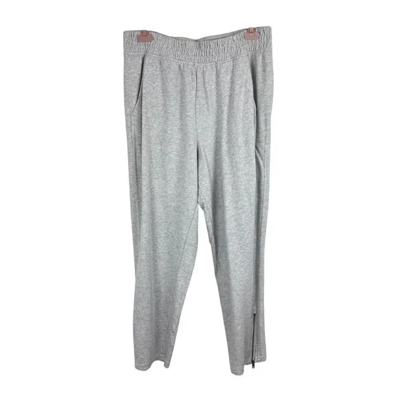 Victorias Secret Pink XL Gray Womens Sweatpants With Zippered Ankles Lounge - Picture 1 of 4